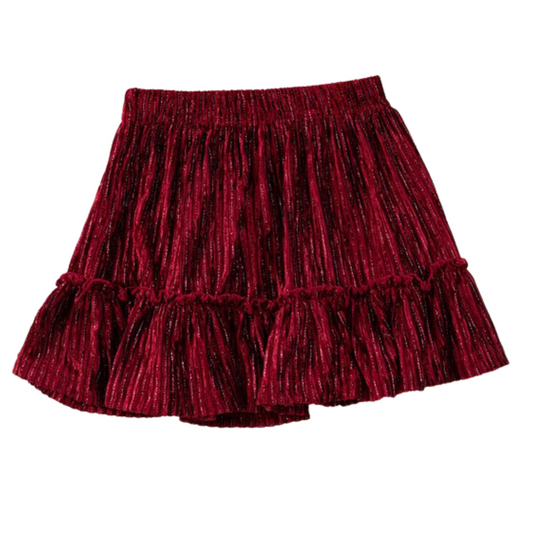 Cranberry Velvet Skirt