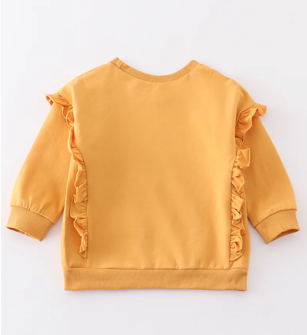 Mustard Ruffle Sweatshirt